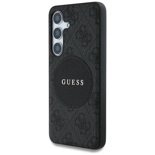 Guess 4G Round Patch Classic Logo MagSafe case for Samsung Galaxy S25 black - Cell phone cases and covers<<<HurtelXML