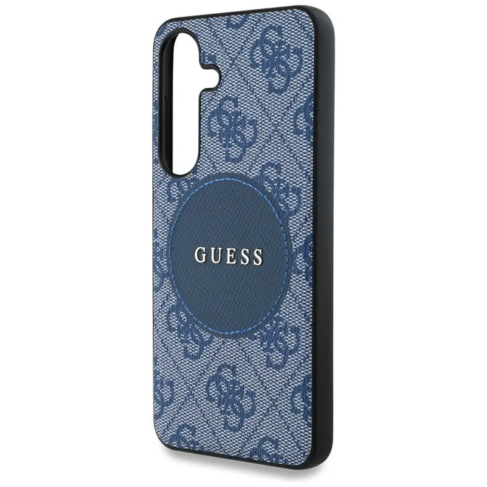 Guess 4G Round Patch Classic Logo MagSafe case for Samsung Galaxy S25 blue - Cell phone cases and covers<<<HurtelXML