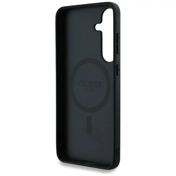 Guess 4G Round Patch Classic Logo MagSafe Case for Samsung Galaxy S25 Brown - Cell phone cases and covers<<<HurtelXML