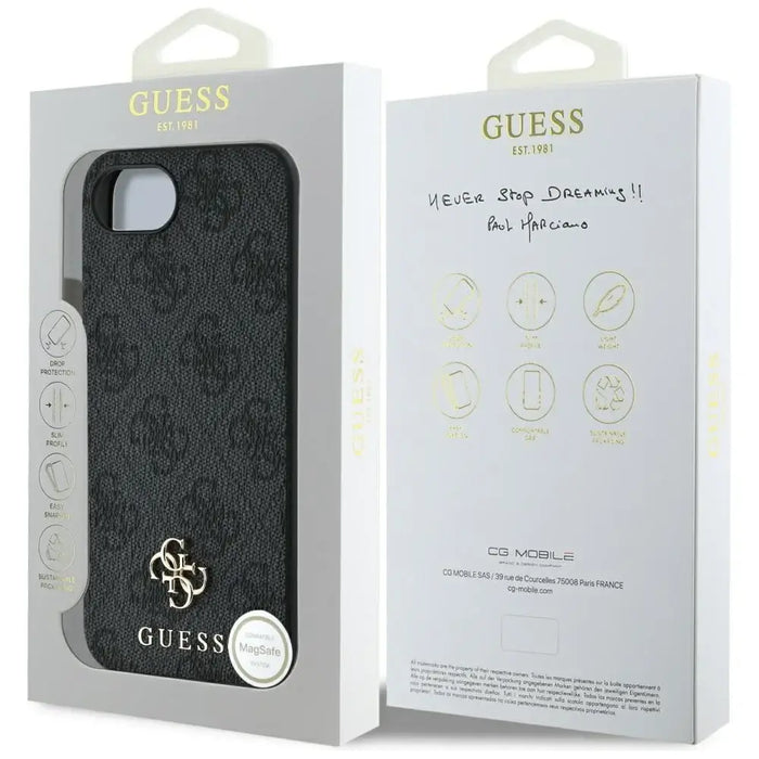 Guess 4G Small 4G and Classic MagSafe case for iPhone 16e - black - Cell phone cases and covers<<<HurtelXML