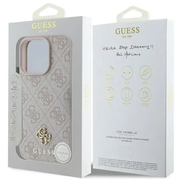 Guess 4G Small Classic MagSafe case for iPhone 16 Pro Max - pink - Cell phone cases and covers<<<HurtelXML