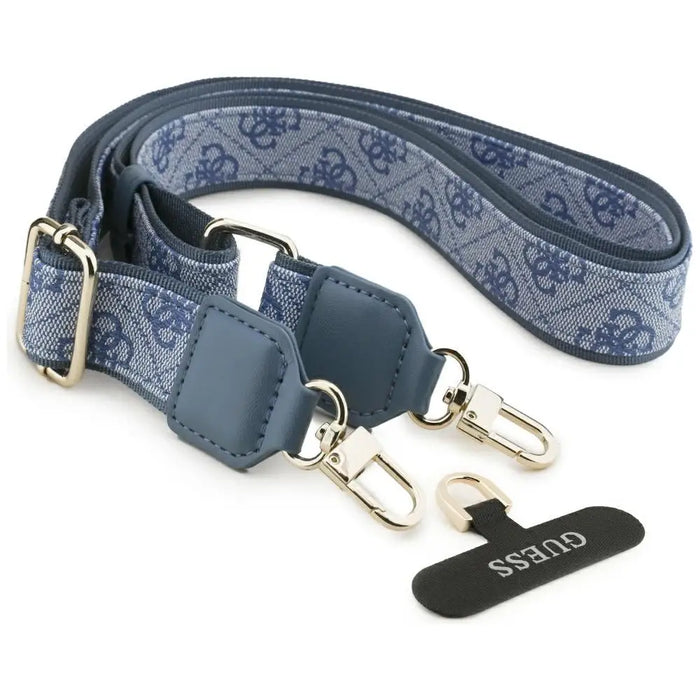 Guess 4G Strass Logo & Big Strap Metal Buttons MagSafe Case for iPhone 17 Pro Max - Blue - Cell phone cases