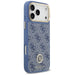 Guess 4G Strass Logo & Big Strap Metal Buttons MagSafe Case for iPhone 17 Pro Max - Blue - Cell phone cases