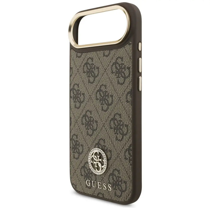 Guess 4G Strass Logo & Big Strap Metal Buttons MagSafe Case for iPhone Air - Brown - Cell phone cases
