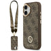 Guess 4G Strass Logo & Big Strap Metal Buttons MagSafe Case for iPhone 17 - Brown - Cell phone cases