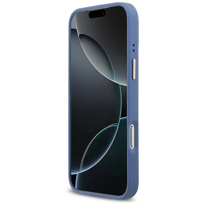 Guess 4G Strass Logo & Big Strap Metal Buttons MagSafe Case for iPhone 17 Pro Max - Blue - Cell phone cases