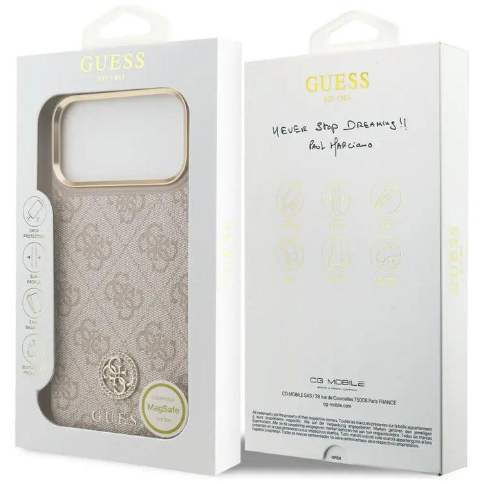 Guess 4G Strass Logo MagSafe Case for iPhone 17 Pro Max - Pink - Cell phone cases and covers<<<HurtelXML