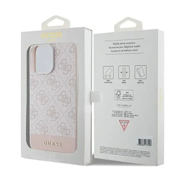 Guess 4G Stripe Collection case for iPhone 14 Pro Max - pink - Cell phone cases and covers<<<HurtelXML