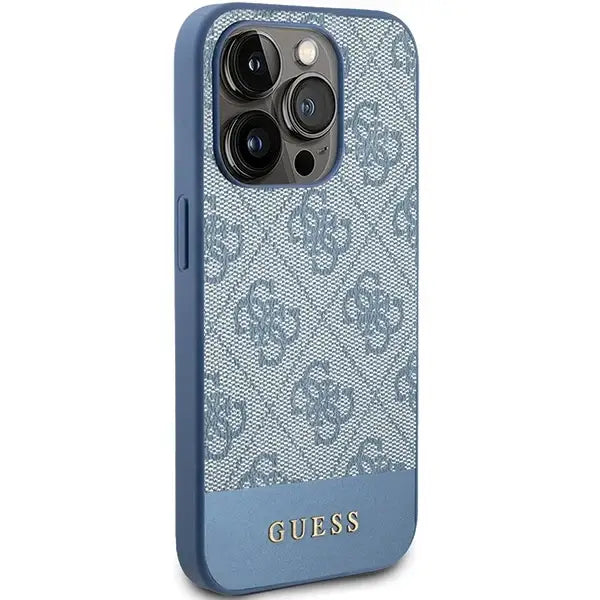 Guess 4G Stripe Collection case for iPhone 15 Pro Max - blue - Cell phone cases and covers<<<HurtelXML