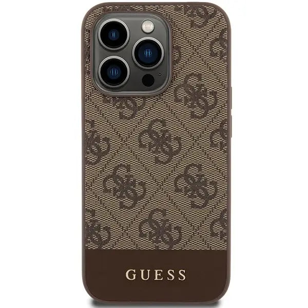 Guess 4G Stripe Collection case for iPhone 15 Pro Max - brown - Cell phone cases and covers<<<HurtelXML