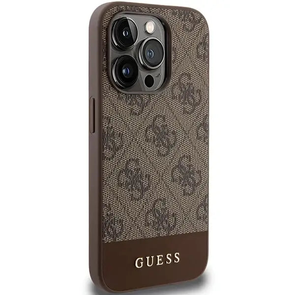 Guess 4G Stripe Collection case for iPhone 15 Pro Max - brown - Cell phone cases and covers<<<HurtelXML