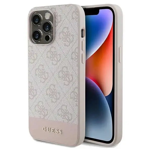 Guess 4G Stripe Collection case for iPhone 15 Pro Max - pink - Cell phone cases and covers<<<HurtelXML
