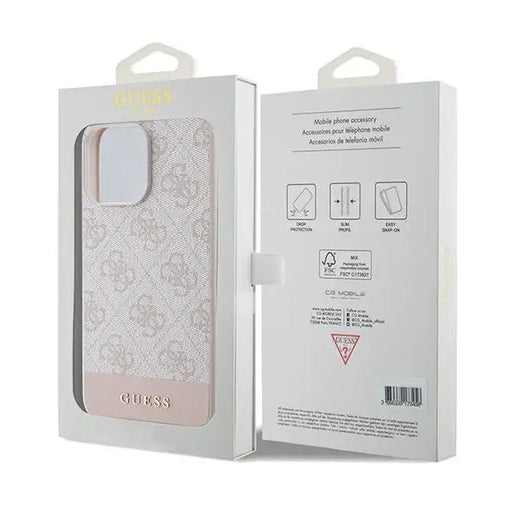 Guess 4G Stripe Collection case for iPhone 15 Pro Max - pink - Cell phone cases and covers<<<HurtelXML
