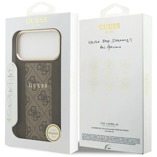 Guess 4G Stripe MagSafe case for iPhone 17 Pro Max - brown - Cell phone cases and covers<<<HurtelXML