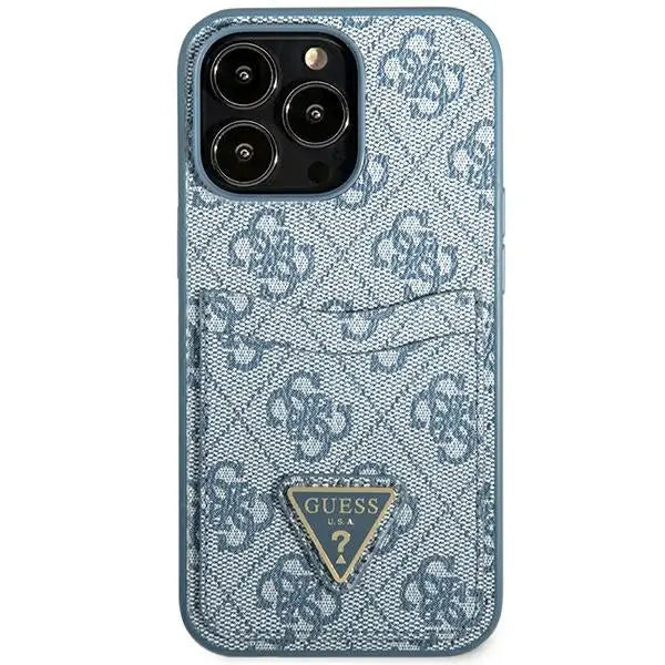 Guess 4G Triangle Logo Cardslot Case for iPhone 13 Pro / 13 - Blue - Cell phone cases and covers<<<HurtelXML