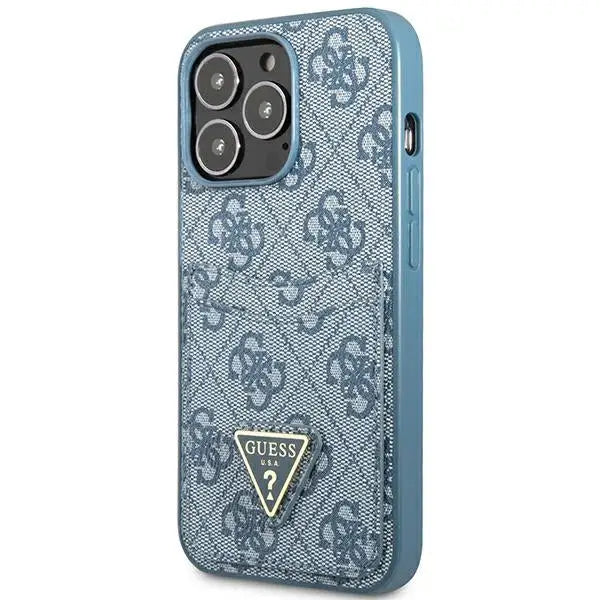 Guess 4G Triangle Logo Cardslot Case for iPhone 13 Pro / 13 - Blue - Cell phone cases and covers<<<HurtelXML