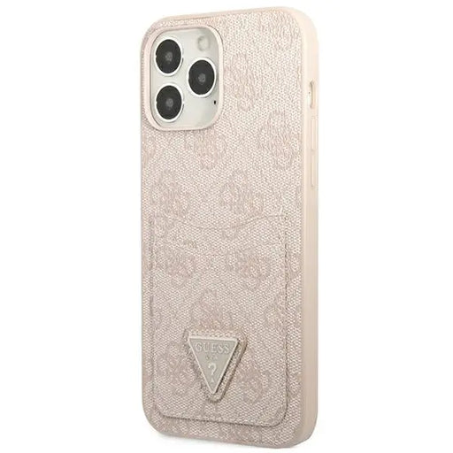 Guess 4G Triangle Logo Cardslot case for iPhone 13 Pro Max - pink - Cell phone cases and covers<<<HurtelXML