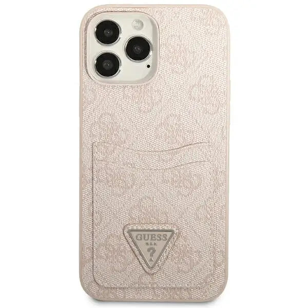 Guess 4G Triangle Logo Cardslot case for iPhone 13 Pro Max - pink - Cell phone cases and covers<<<HurtelXML
