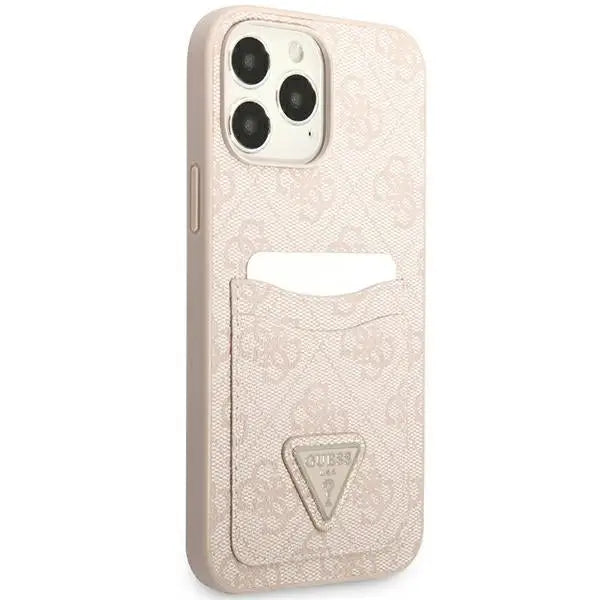 Guess 4G Triangle Logo Cardslot case for iPhone 13 Pro Max - pink - Cell phone cases and covers<<<HurtelXML
