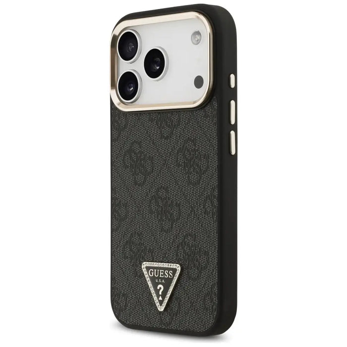 Guess 4G Triangle Logo MagSafe Case for iPhone 17 Pro - Black and Gold - Cell phone cases and covers<<<HurtelXML