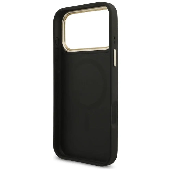 Guess 4G Triangle Logo MagSafe Case for iPhone 17 Pro Max - Black and Gold - Cell phone cases and covers<<<HurtelXML