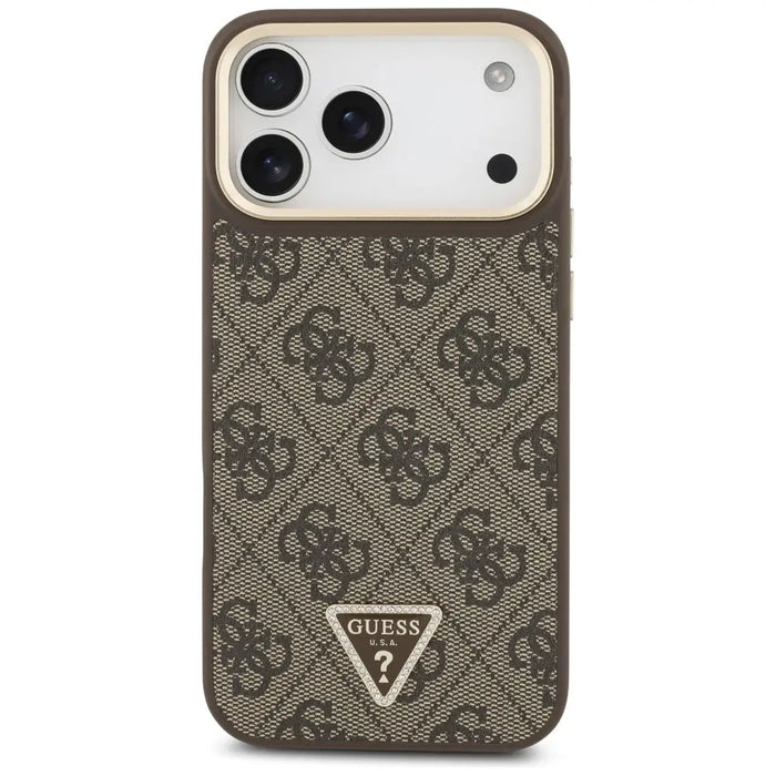 Guess 4G Triangle Logo MagSafe Case for iPhone 17 Pro Max - Brown & Gold - Cell phone cases and covers<<<HurtelXML