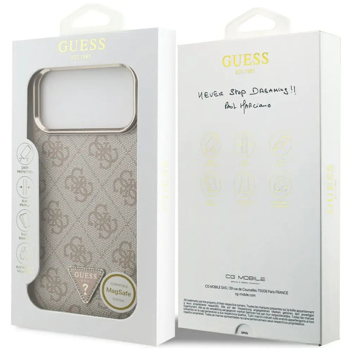 Guess 4G Triangle Logo MagSafe Case for iPhone 17 Pro Max - Rose Gold - Cell phone cases and covers<<<HurtelXML