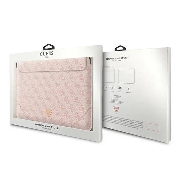 Guess 4G Uptown Triangle Logo case for 13-14’’ laptop - pink - Laptop bags<<<HurtelXML