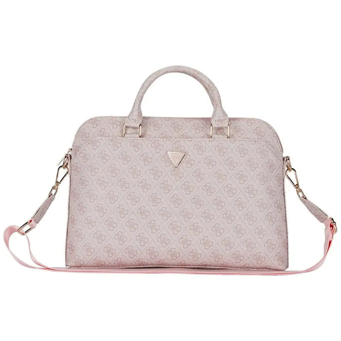 Guess 4G Zipper Pocket Triangle Logo 15’’ Laptop Bag - Pink - Laptop bags<<<HurtelXML