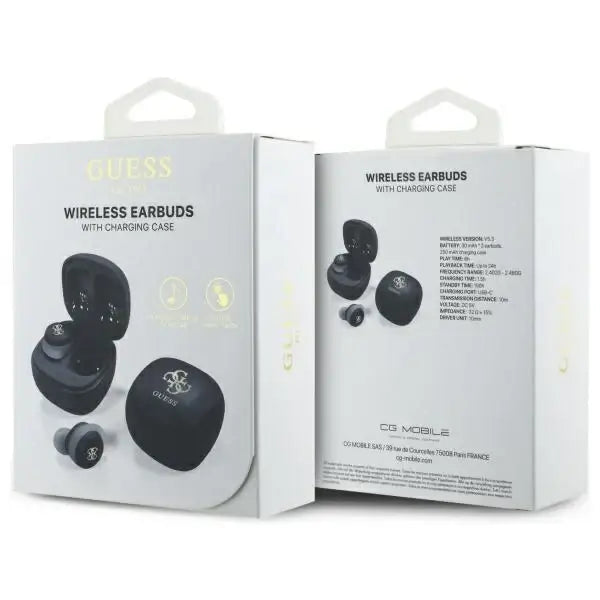 Guess Bluetooth headphones GUTWSJ144ESK TWS + docking station black/black Iridescent 4G Printed Logo - Headphones