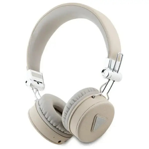 Guess Bluetooth on-ear headphones ENC GUBH70PGTSPSE beige/beige Grained Classic Round Shape - Headphones
