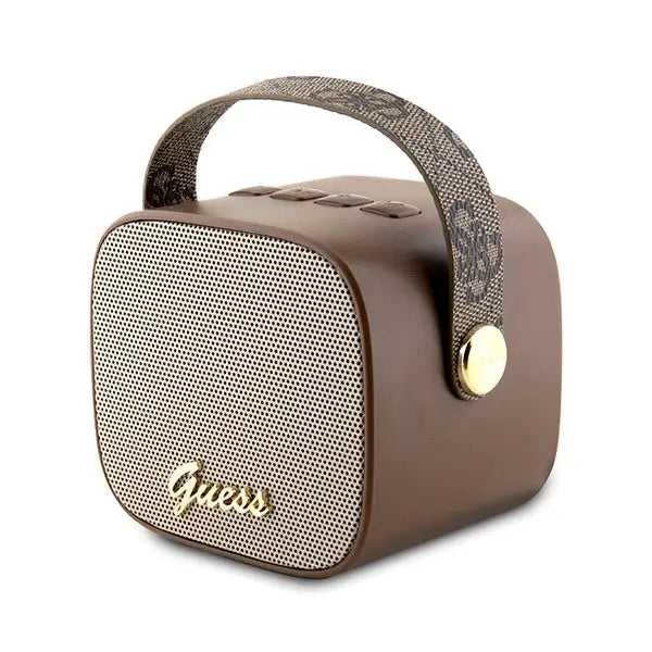 Guess Bluetooth speaker GUWSB2P4SMW Speaker mini brown/bown 4G Leather Script Logo with Strap - Headphones