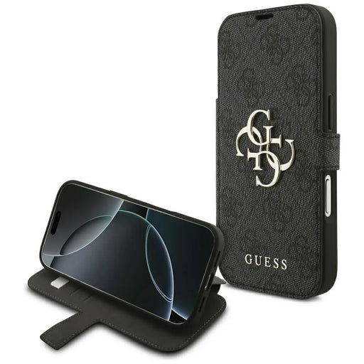 Guess Book 4G Metal Logo Case for iPhone 17 Pro - Black - Cell phone cases and covers<<<HurtelXML