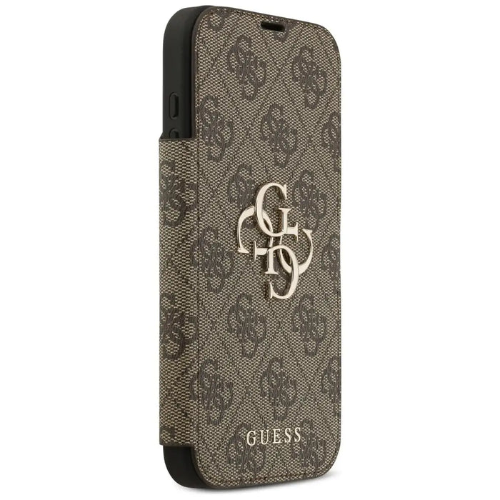 Guess Book 4G Metal Logo Case for iPhone 17 Pro Max - Brown - Cell phone cases and covers<<<HurtelXML