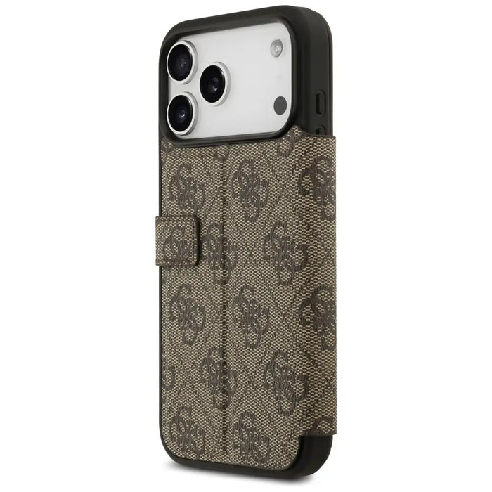 Guess Book 4G Metal Logo Case for iPhone 17 Pro Max - Brown - Cell phone cases and covers<<<HurtelXML