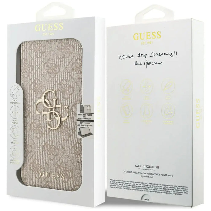 Guess Book 4G Metal Logo Case for iPhone 17 Pro Max - Pink - Cell phone cases and covers<<<HurtelXML