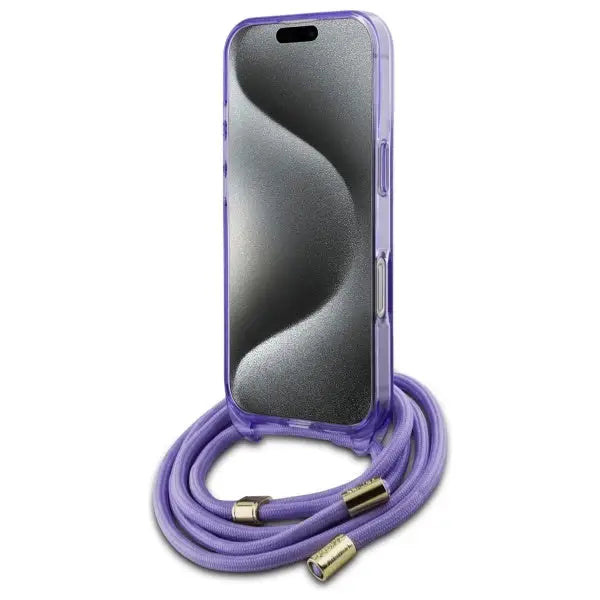 Guess Crossbody Cord Script MagSafe Case for iPhone 16 Pro - Purple - Cell phone cases and covers<<<HurtelXML