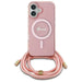 Guess Crossbody Cord Script MagSafe iPhone 16 Case - Pink - Cell phone cases and covers<<<HurtelXML