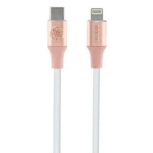 Guess Ebossed Logo USB-C / Lightning Cable 1.5m Fast Charging - Pink - Cell phone cables<<<HurtelXML