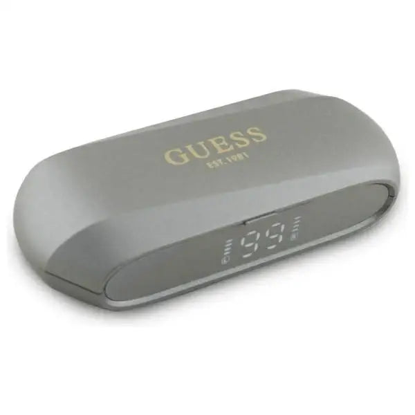Guess Elongated Metalic Printed Logo Bluetooth TWS Headphones + Docking Station - Gray - Headphones