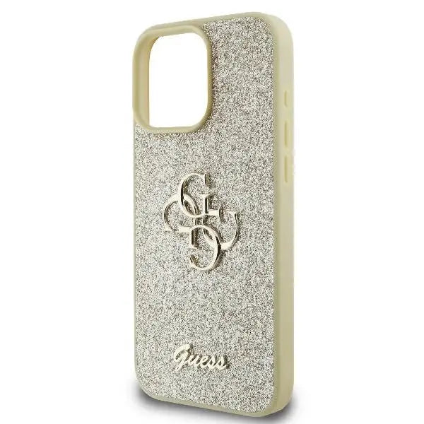 Guess Fixed Glitter Big 4G Case for iPhone 16 Pro - Gold - Cell phone cases and covers<<<HurtelXML