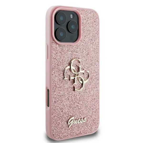 Guess Fixed Glitter Big 4G Case for iPhone 16 Pro - Pink - Cell phone cases and covers<<<HurtelXML