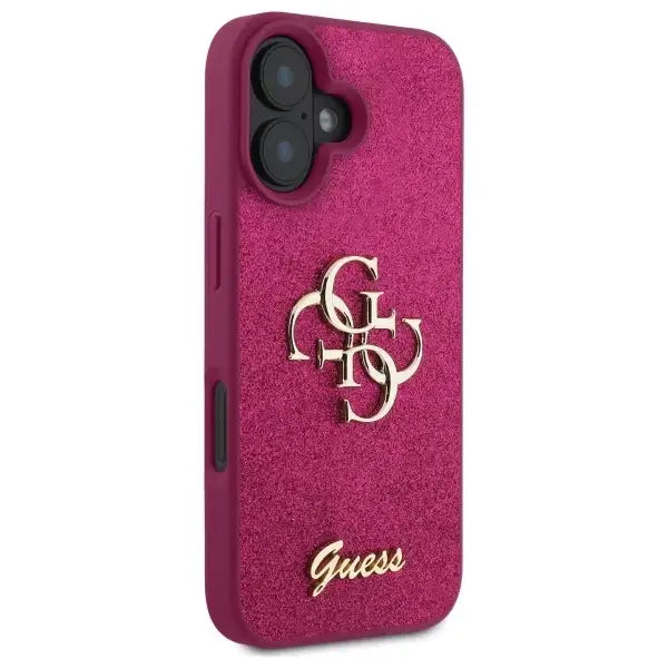 Guess Fixed Glitter Big 4G case for iPhone 16 - purple - Cell phone cases and covers<<<HurtelXML