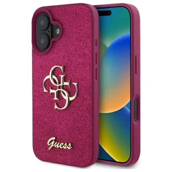 Guess Fixed Glitter Big 4G case for iPhone 16 - purple - Cell phone cases and covers<<<HurtelXML