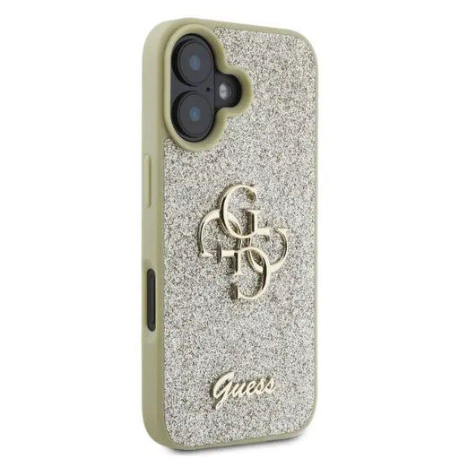Guess Fixed Glitter Big 4G iPhone 16 Case - Gold - Cell phone cases and covers<<<HurtelXML