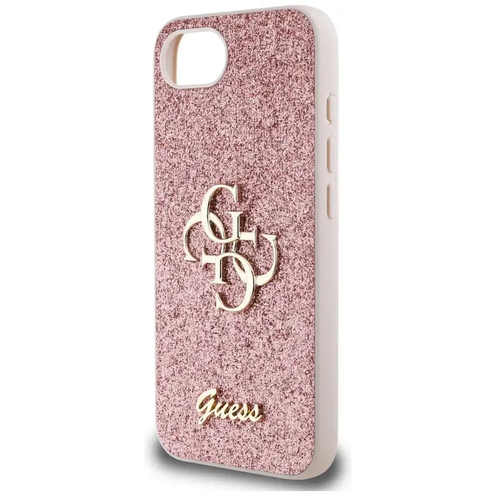 Guess Fixed Glitter Big 4G iPhone 16e Case - Pink - Cell phone cases and covers<<<HurtelXML