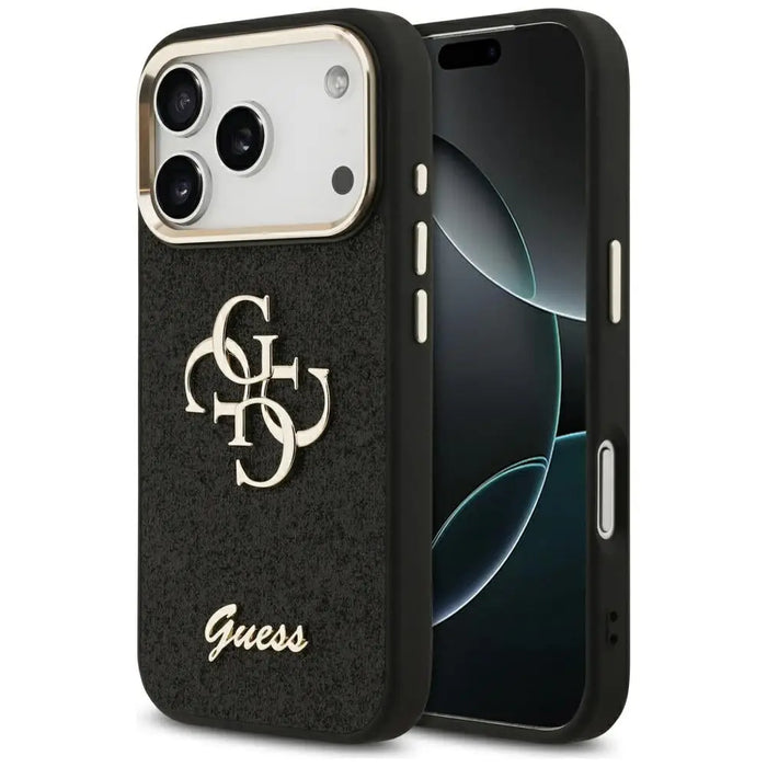 Guess Fixed Glitter Big 4G Metal Frame case for iPhone 17 Pro - black - Cell phone cases and covers<<<HurtelXML