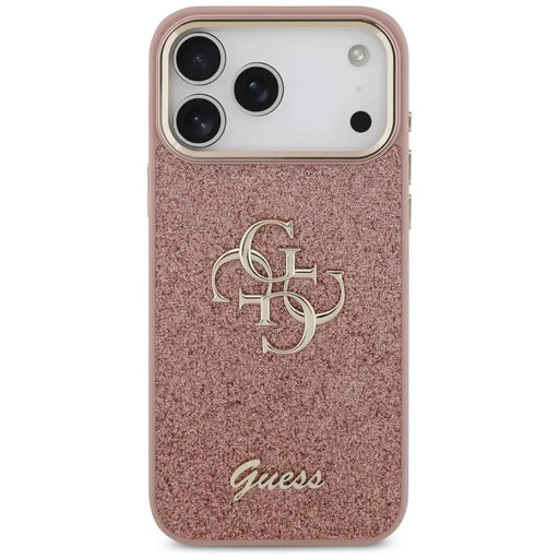Guess Fixed Glitter Big 4G Metal Frame Case for iPhone 17 Pro Max - Pink - Cell phone cases and covers<<<HurtelXML