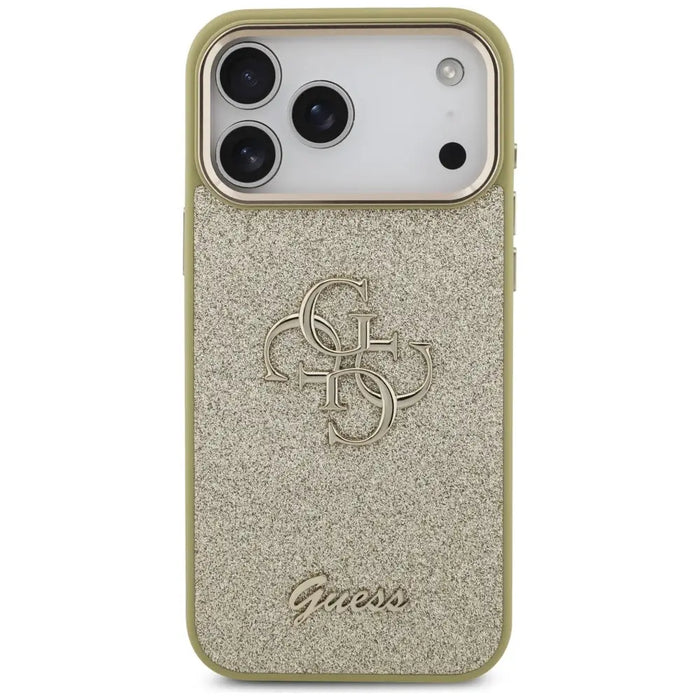 Guess Fixed Glitter Big 4G Metal Frame case for iPhone 17 Pro Max - gold - Cell phone cases and covers<<<HurtelXML