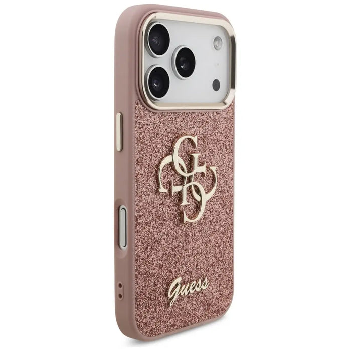 Guess Fixed Glitter Big 4G Metal Frame Case for iPhone 17 Pro - Pink - Cell phone cases and covers<<<HurtelXML